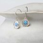 Handmade Blue Fire Opal Drop Earrings, thumbnail 1 of 7