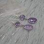 Amethyst 925 Silver Earrings: February Birthstone, thumbnail 5 of 9