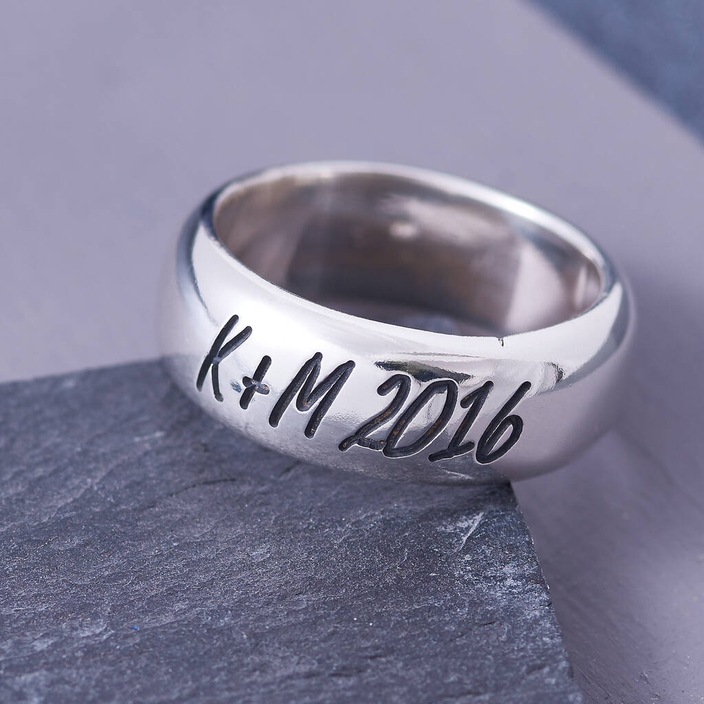Men's Personalised Chunky Silver Ring By Scarlett Off The Map Jewellery