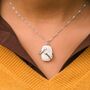 Two Hands Hugging White Stone Resin Couple Pendant Necklace, thumbnail 3 of 7