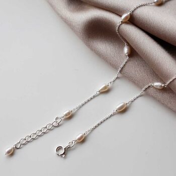 Sterling Silver Dew Drop Pearl Necklace, 4 of 6