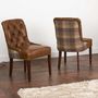 Vintage Leather Or Tweed Button Back Dining Chair, thumbnail 3 of 9