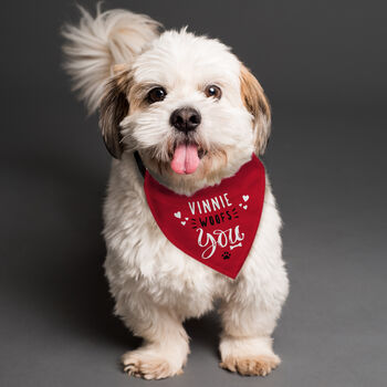 Personalised Woofs You Valentine's Day Dog Bandana, 2 of 5