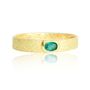 Gold Textured Ring With Colombian Emerald, thumbnail 1 of 2