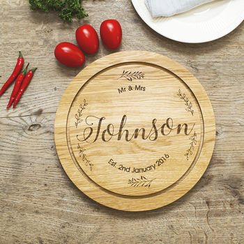 Spice Leaves Personalised Oak Cutting Serving Board, 2 of 3