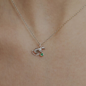 Silver And Emerald Rat Necklace, 2 of 2