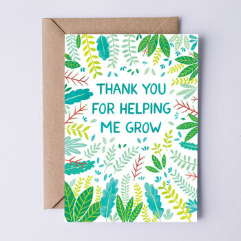 Thank You For Helping Me Grow, Thank You Teacher Card, 2 of 3
