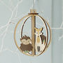 Woodland Animals Personalised 3D Wooden Bauble, thumbnail 1 of 2