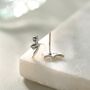 Tiny Bat Wing Stud Earrings In Sterling Silver, thumbnail 5 of 12