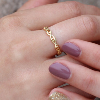 Sterling Silver Or 18ct Gold Plated Infinity Ring, 2 of 4