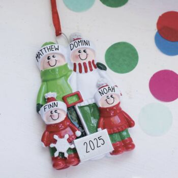 Family Personalised Christmas Decoration With Shovel, 3 of 4