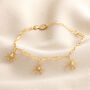 Star And Crystal Paperclip Chain Bracelet In Gold, thumbnail 1 of 4