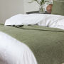Extra Large Olive Green And Cream Woven Wool Throw, thumbnail 3 of 5