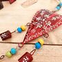 Hand Painted Red Heart Wind Chime Bell With Beads, thumbnail 9 of 10