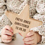 Personalised Baby Christening Gift Wooden Star Keepsake, thumbnail 1 of 3