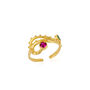Emerald And Ruby Color Jewelled Dragon Back Ring, thumbnail 12 of 12