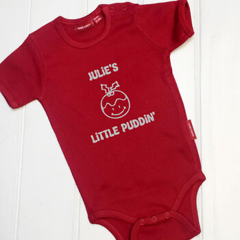 Personalised Little Puddin Pudding Babygrow/T Shirt, 4 of 11
