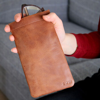 Personalised Leather Glasses Case Christmas Gift For Him Or Her, 2 of 7