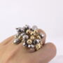 Gold Plated Beaded Cluster Statement Ring, thumbnail 2 of 2