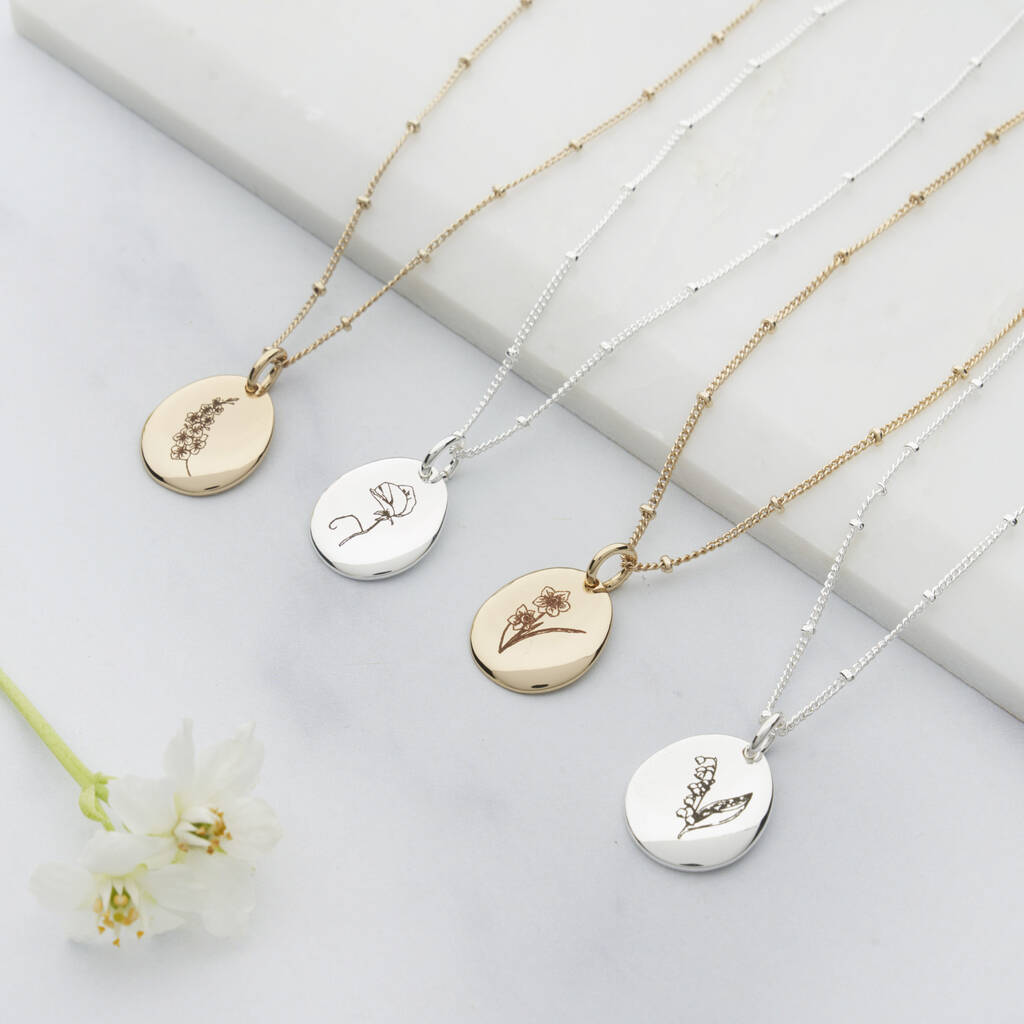 Personalised Birth Flower Necklace, 1 of 7
