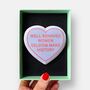 Well Behaved Women Heart International Women's Day Iced Biscuit Letterbox Gift, thumbnail 1 of 8