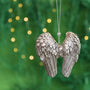 Silver Angel Wing Memory Bauble, thumbnail 1 of 4