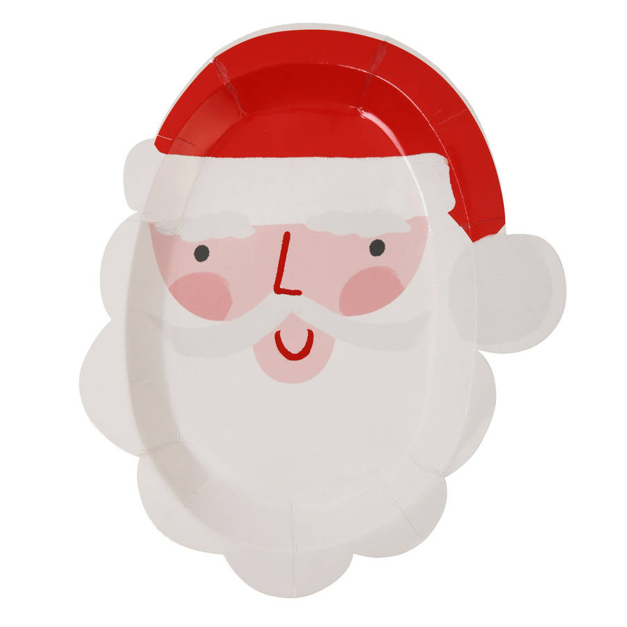 Set Of 12 Santa Paper Plates By Little Lulubel