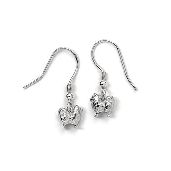 Sterling Silver Pomeranian Hoop Or Hook 3D Earrings, 3 of 7