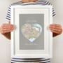 Personalised 'Home Sweet Home' Map Heart Print, thumbnail 5 of 7