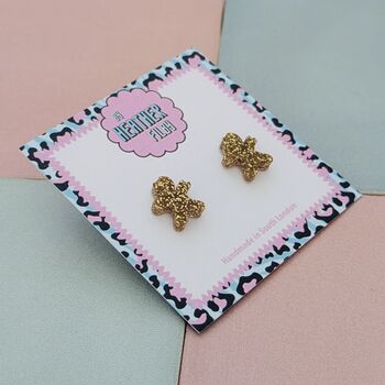 Gold Gingerbread Christmas Stud Resin Earrings, 3 of 4