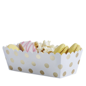 Gold Foiled Polka Dot Food Treat Trays, 2 of 2