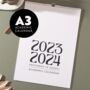 A3 Academic Year Calendar 2023 24 | Simply Neutral, thumbnail 1 of 8