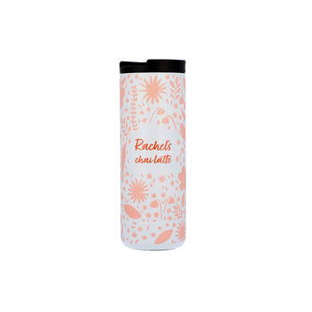 Personalised Pink Floral Thermos Travel Flask, 2 of 9