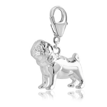 Pug Charm Sterling Silver, 6 of 12