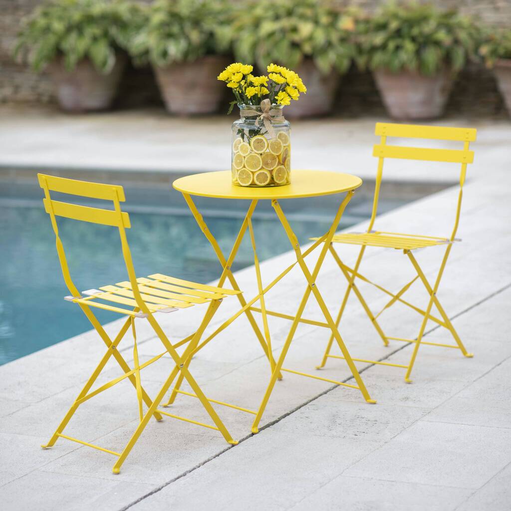 Small Bistro Set In Yellow, 1 of 3