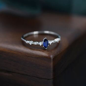 Vintage Inspired Sapphire Blue Cz Ring, 2 of 10