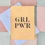 Girl Power Card – Rose Gold Metallic – Blank Inside, thumbnail 1 of 3