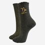 Women's Glitter Socks Black Gold Zodiac Capricorn, thumbnail 2 of 5