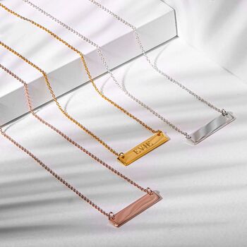 Personalised 18 K Gold Plated Name Bar Necklace, 5 of 8