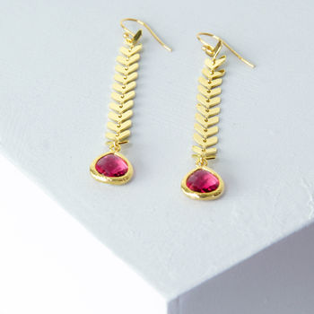 Gold Plated Chevron Drop Earrings, 3 of 3