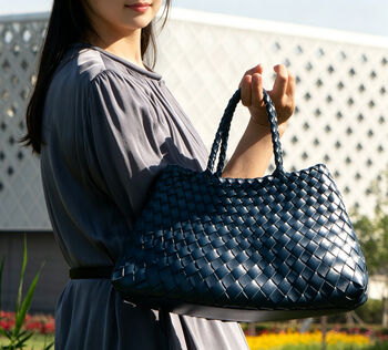 Vegan Leather Hand Weaving Sling Bag, 2 of 12