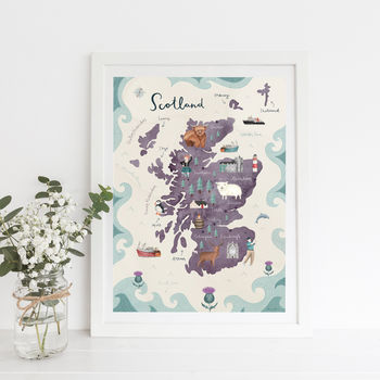 Scotland Illustrated Map Fine Art Giclee Print, 5 of 5