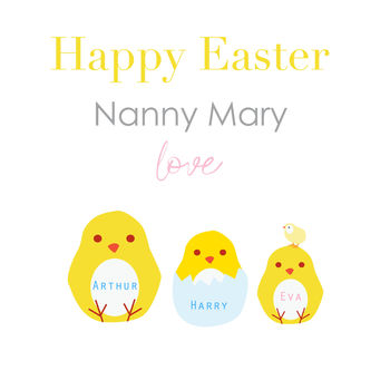 Happy Easter Family Chick Greeting Card, 2 of 3