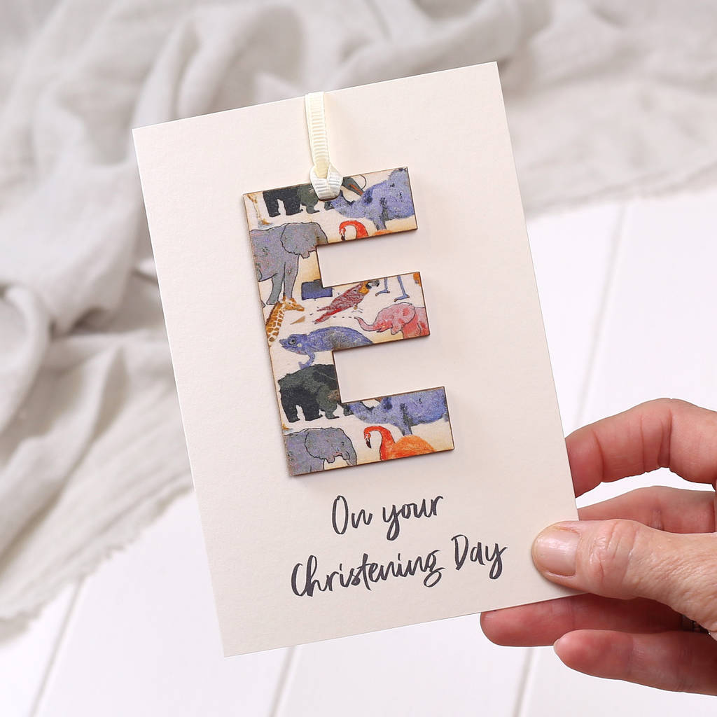 personalised liberty letter keepsake christening card by bombus