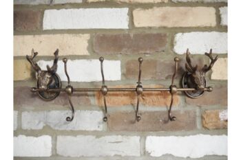 Heavy Iron Stag Coat Hook Rack – Distressed Gold, 5 of 5