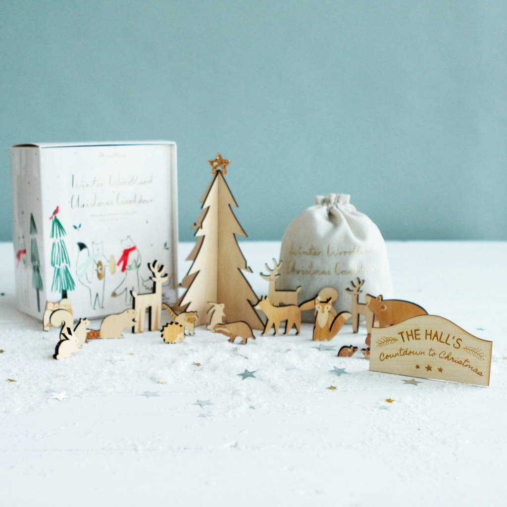 personalised woodland scene advent calendar by postbox party