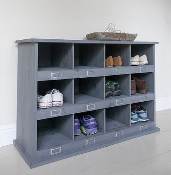 Large Grey Wooden Shoe Locker By Garden Selections | notonthehighstreet.com