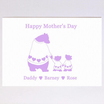 Personalised Bear Family Mother's Day Card, 5 of 9