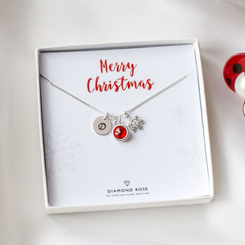 Christmas Gift For Her, Personalised Snowflake Necklace, 6 of 7