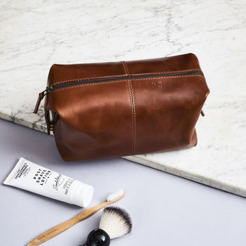 Anniversary Leather Wash Bag, 7 of 9